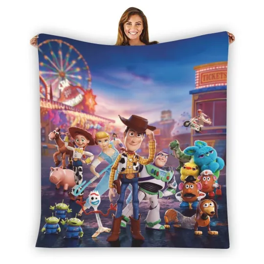 Discover Disney Pixar Toy Story Blanket Disneyland Christmas Fleece Blanket
