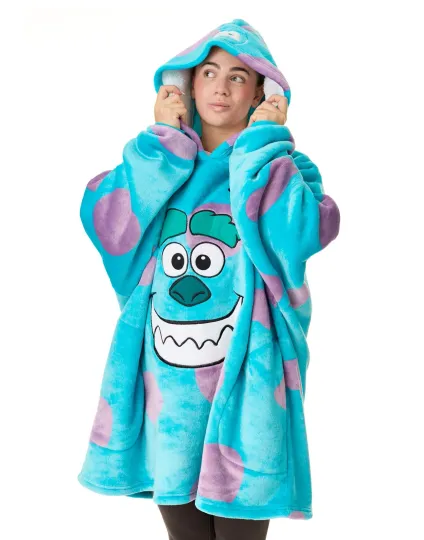 Discover Disney Blue Monster Inc Sully Blanket Hoodie Unisex
