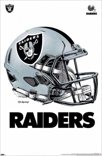 Las Vegas Raiders Official Football Helmet Wall Poster