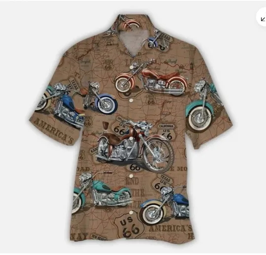 Discover Motorcycle Summer Hawaiian Shirt, Gift for Men and Women