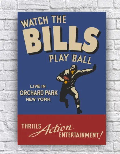 Discover Buffalo Bills Vintage Style Vertical Poster in Orchard Park Cardstock