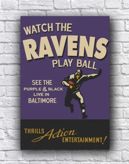 Baltimore Ravens Football Vintage Style Poster Premium Matte Vertical Poster