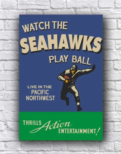 Seattle Seahawks Football Vintage Style Vertical Poster