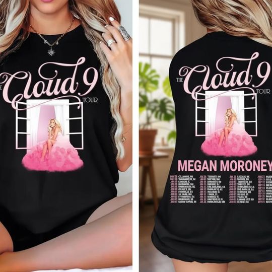 Discover Megan Moroney Cloud 9 Tour Music Concert, Vintage Country, Pink Cloud Aesthetic Western Graphic Gift