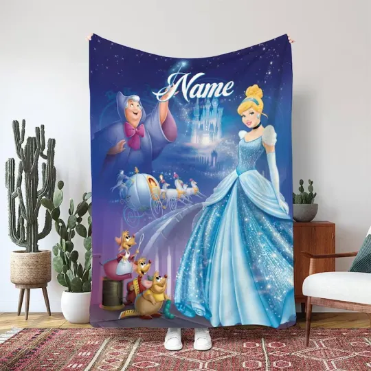 Discover Personalized Disney Cinde Fairy Godmother Fleece Blanket