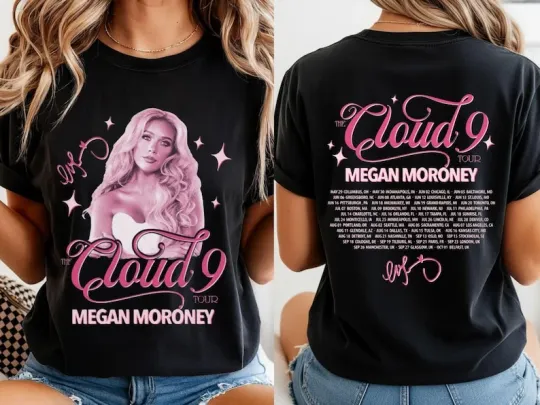 Discover Megan Moroney Shirt, Cloud 9 Tour Music Tee, Retro Country Concert T-Shirt