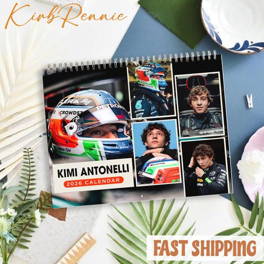 Discover Kimi Antonelli Car 2026 Calendar, Kimi Antonelli Car Monthly Wall Calendar, 2026 Kimi Antonelli Car Calendar Size 8.5" x 11"