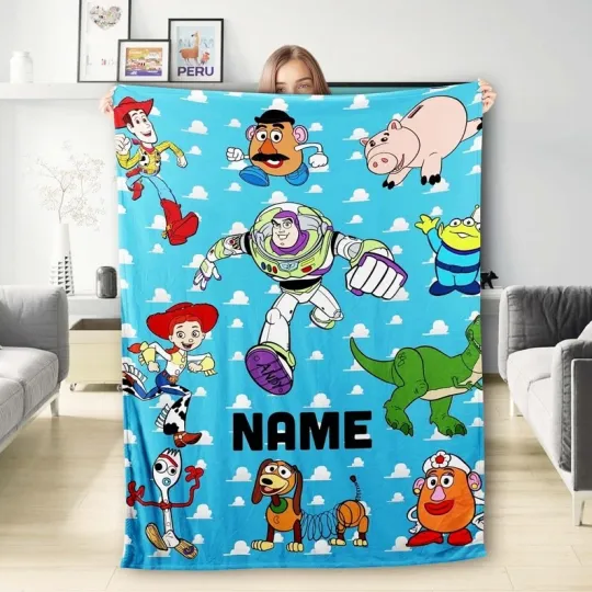 Discover Personalized Disney Story Of Toys Characters Blanket Gift For Friends, Kids