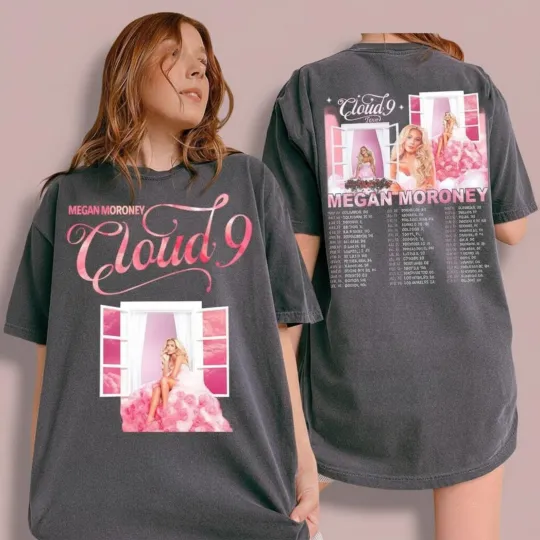 Discover Megan Moroney Cloud 9 Tour Shirt, Pink Megan Music T-shirt