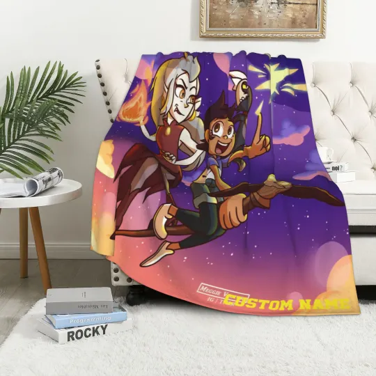 Discover The Owl House Fleece Blanket Custom Name, Personalized Disney Fleece Blanket