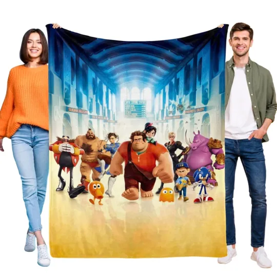 Discover Disney Wreck-It Ralph Fleece Bed Blanket Gift For Friends, Kids V3