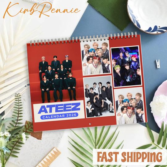 Ateez Music 2026 Calendar, Ateez Music Monthly Wall Calendar, 2026 Ateez Music Calendar