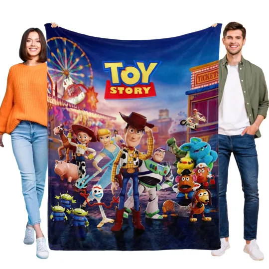 Discover Disney Toy Story Fleece Bed Blanket Gift For Friends, Kids V1