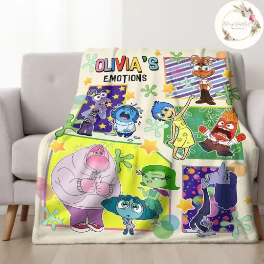 Discover Personalized Disney  Inside Out 2 Blanket Gift For Friends, Kids