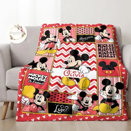 Discover Personalized Disney Mickey And Friends Blanket Gift For Friends, Kids V3