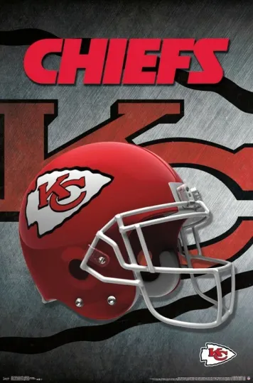KANSAS CITY CHIEFS Official football Team Logo Helmet-Style 22x34 WALL POSTER