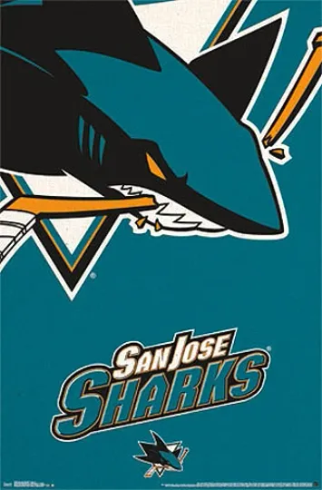 Discover San Jose Sharks NHL Team Logo Poster