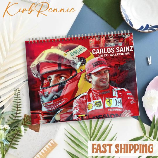 Discover Carlos Car Racing 2026 Calendar, Carlos Car Racing Monthly Wall Calendar, 2026 Carlos Car Racing Calendar Size 8.5" x 11"