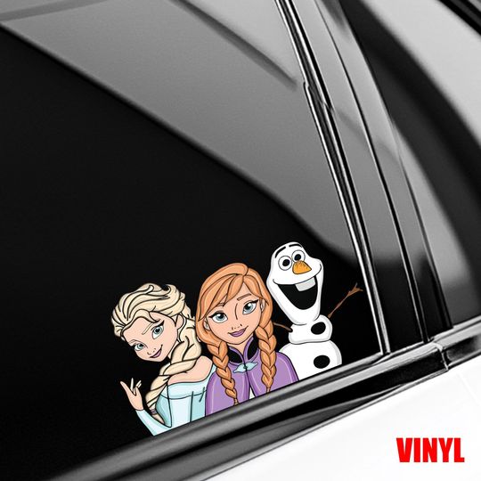 Discover Frozen Elsa Peekaboo Sticker, Peeker Peeking Car Window Decal - Bumper Waterproof Vinyl Sticker, Frozen Pack Stickers C1JO18