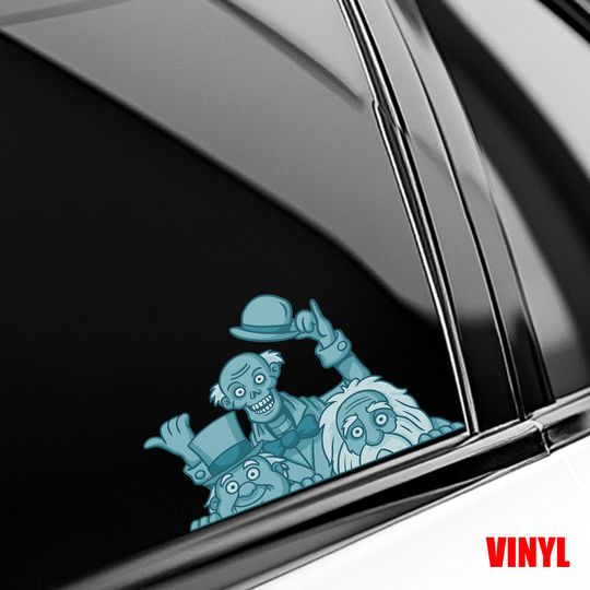 Discover Hitchhiking Ghosts Peeker Sticker Car, Haunted Mansion Peekaboo Window, Bumper Vinyl Disney Laptop Sticker C1JJ34