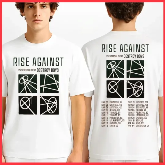 Rise Against Tour Dates Poster Spring 2026 Across USA T-Shirt