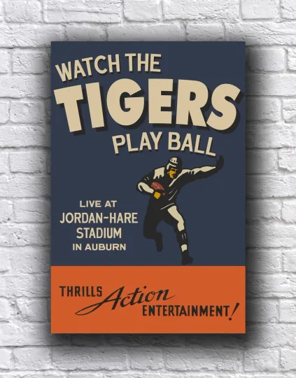 Discover Auburn Tigers Vintage Style Jordan Hare Stadium Poster