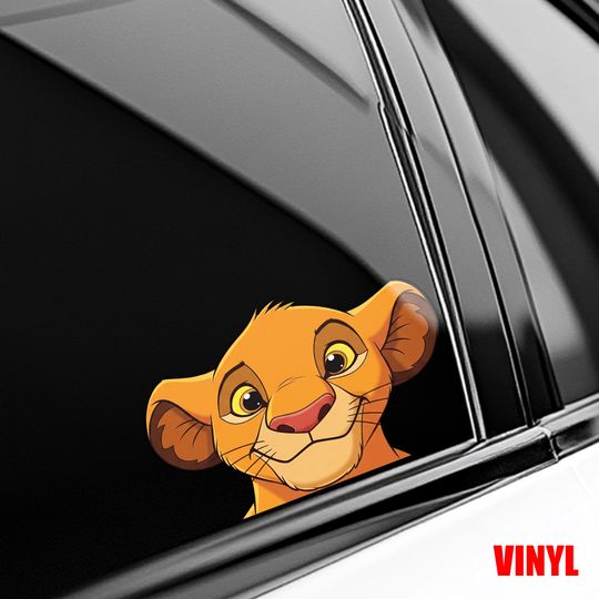 Discover Cute Simba Peekaboo Stickers, Disney Movie Peeking Peeker Stickers, Lion King Car Sticker, Lion King Stickers Waterproof C1JJ31