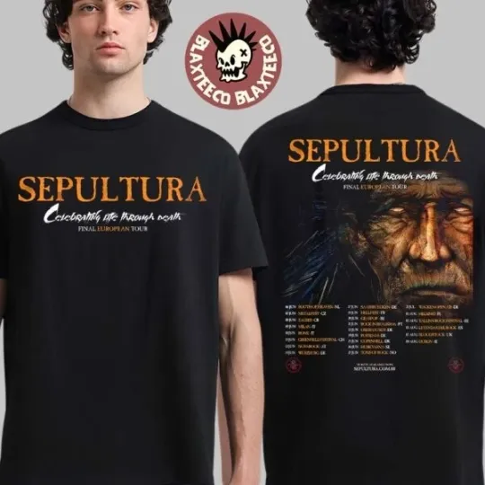 Sepultura Final European Tour 2026 Schedule Dates Double Sided Shirt