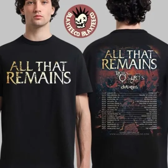 Discover All That Remains Born Of Osiris 2026 Tour Dates Double Sided Shirt