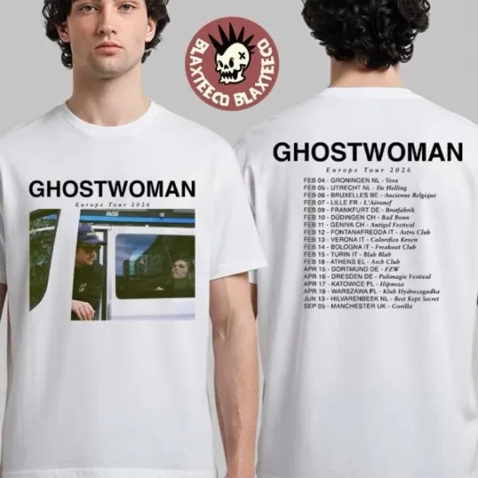 Discover Ghostwoman Europe Tour 2026 Schedule Dates Double Sided T-Shirt