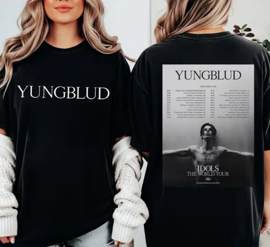 Discover YUNGBLUD Idols World Tour 2026 North America Two-Sided T-Shirt