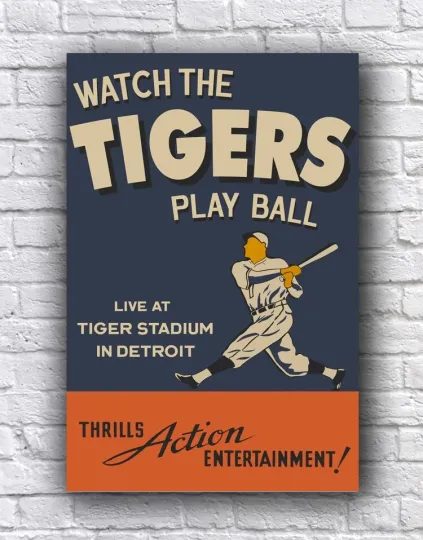Detroit Tigers Tiger Stadium Vintage Poster