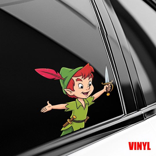 Discover Peter Pan Peeker Peeking Car Window Decals - Bumper Waterproof Vinyl Stickers - Pack Stickers C1JJ27