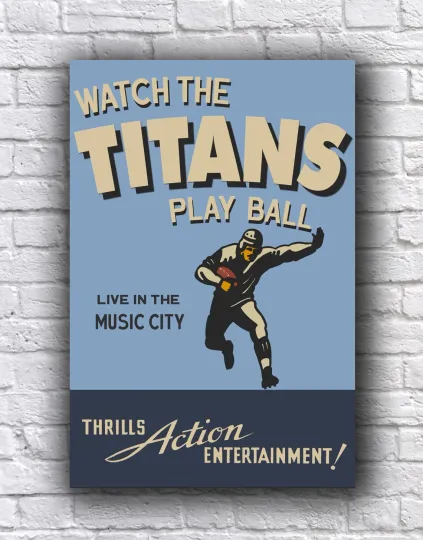 Discover Tennessee Titans Football Vintage Style Vertical Poster