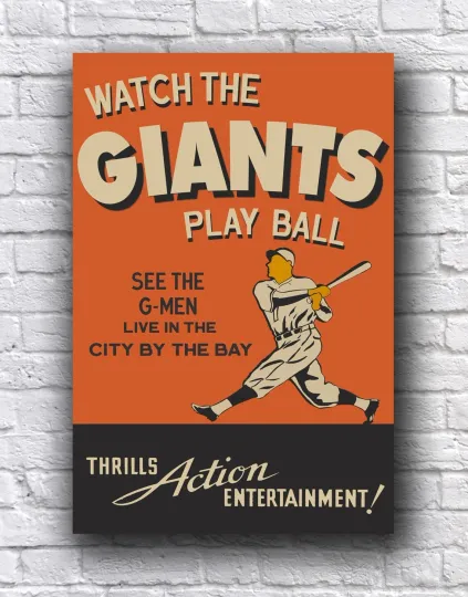 Discover San Francisco Giants Vintage Style Play Ball Poster