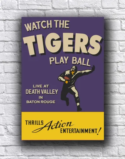 Discover LSU Louisiana State Tigers Vintage Style Live at Death Valley Cardstock Poster