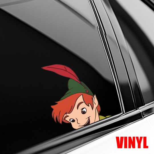 Discover Funny Peter Pan Peeker Stickers, Disney Peekaboo Sticker for Car Window Decor, Peter Pan Waterproof Sticker for Laptop / Bottle NGUD14