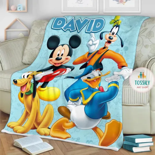 Discover Personalized Disney Mickey Mouse And Friends  Blanket Gift For Friends, Kids