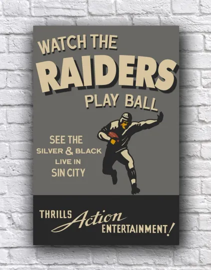 Discover Las Vegas Oakland Raiders Football Vintage Style Vertical Poster