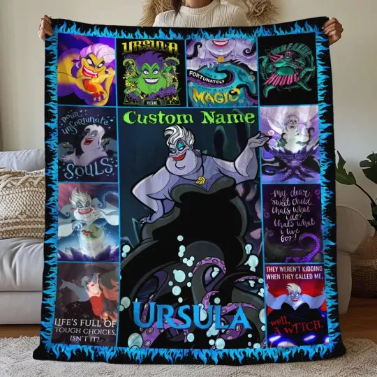 Discover Personalized Disney Villains Evil Ursula Fleece Blanket