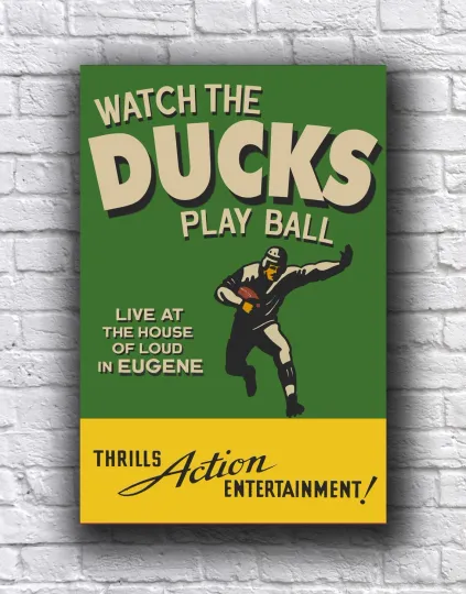 Discover Oreg Ducks Football Live Poster, Vintage Style, Vertical Poster, Home & Living, Premium Matte