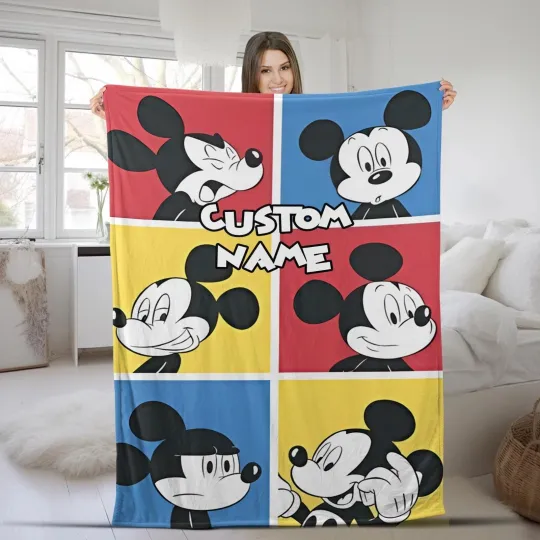 Discover Personalized Mickey Mouse Moods Fleece Blanket