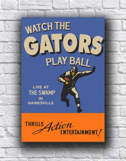 Florida Gators Football Vintage Style Poster