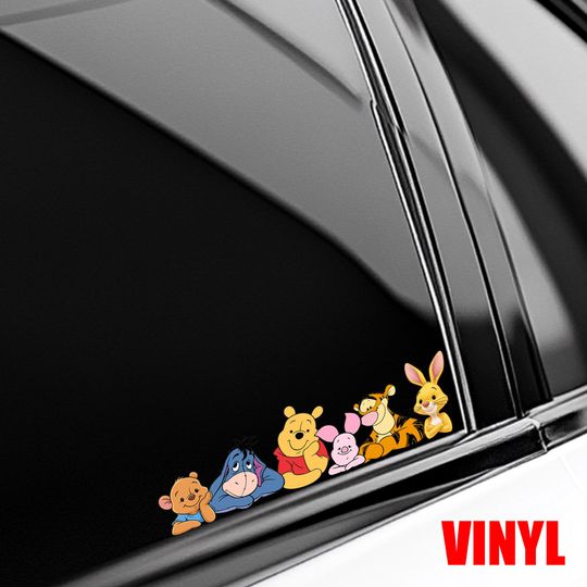 Discover Winnie the Pooh Peekaboo Peeker Peeking Car Window Decals, Sticker for Book/water Bottle/laptop & Journal/car, Waterproof Sticker NGUC01