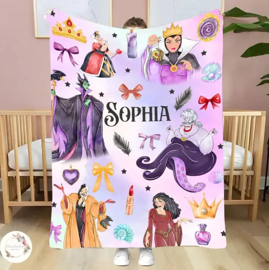Discover Personalized Disney Maleficent Evil Queen Ursula Blanket Gift For Friends, Kids
