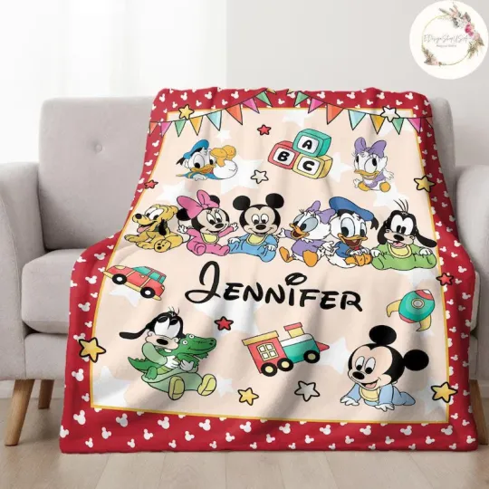 Discover Personalized Disney Mickey And Friends Disney  Blanket Gift For Friends, Kids