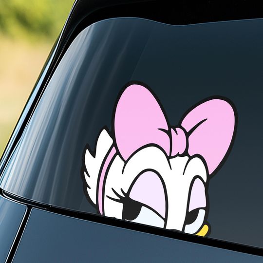 Discover Daisy Duck Peeker Peeking Sticker Car Decals Laptop Phone Stickers Cartoon Waterproof Classic Disney Characters Wall Decor D2HK23