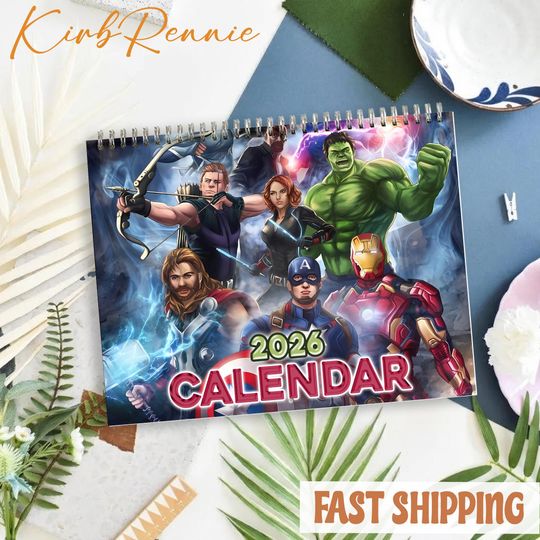 Discover Superhero 2026 Calendar, Superhero 2026 Monthly Wall Calendar, Superhero 2026 Calendar Size 8.5" x 11"