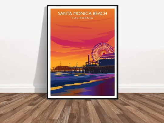 Discover Santa Monica California Wall Art Beach Print Poster