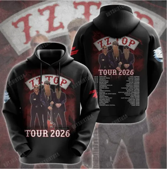 Discover ZZ Top Tour 2026 Schedule Date All Over Print 3D Hoodie